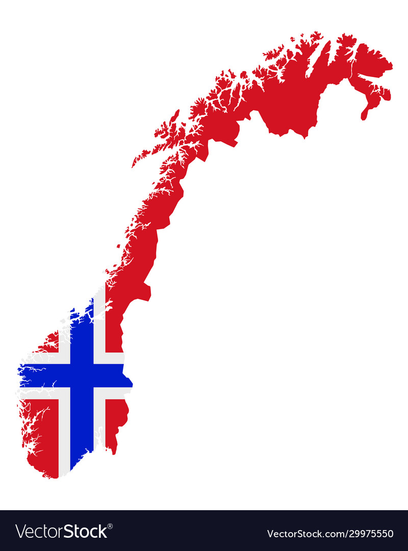 Flag of Norway on a Map