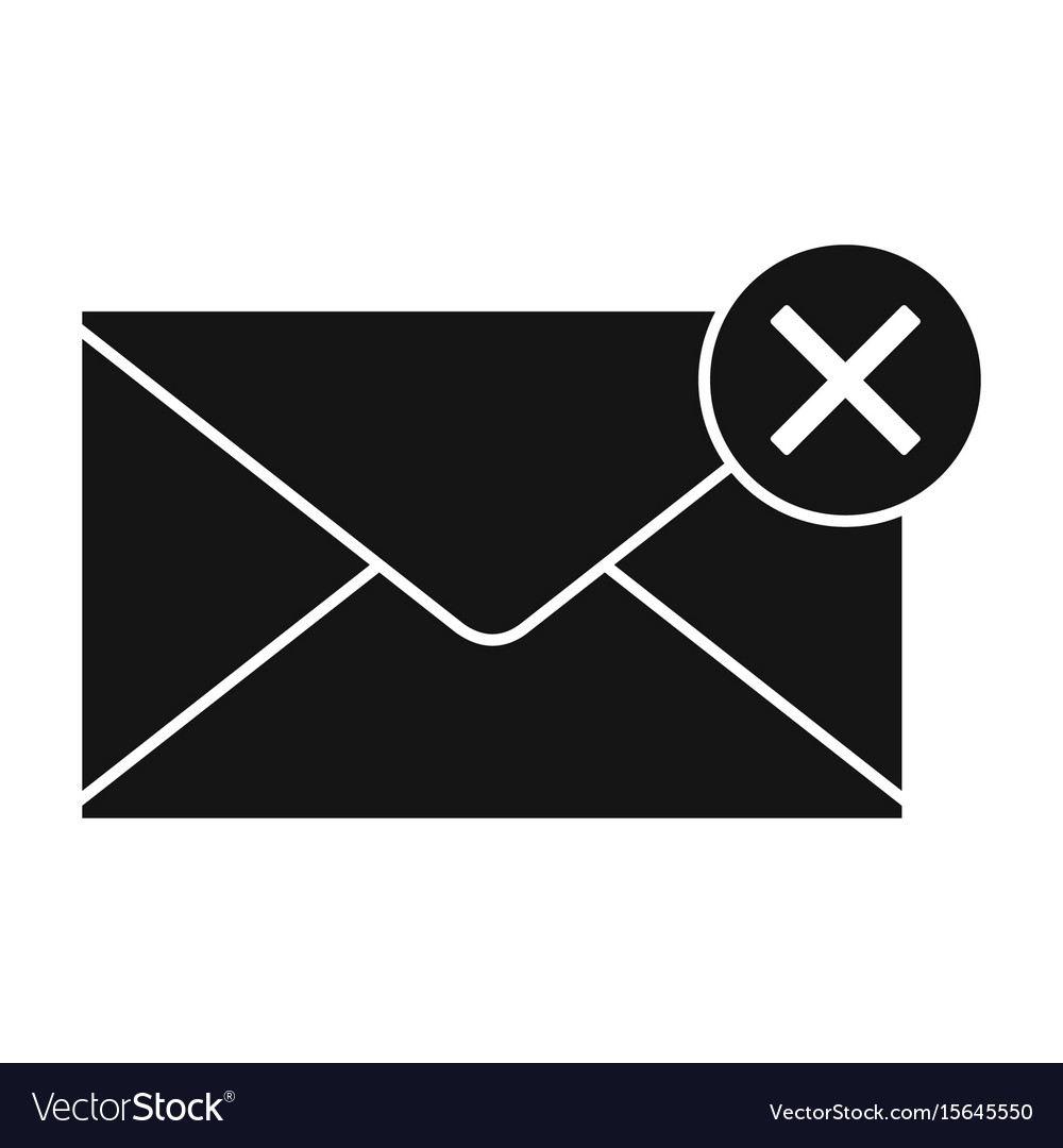 Flat black mail letter icon