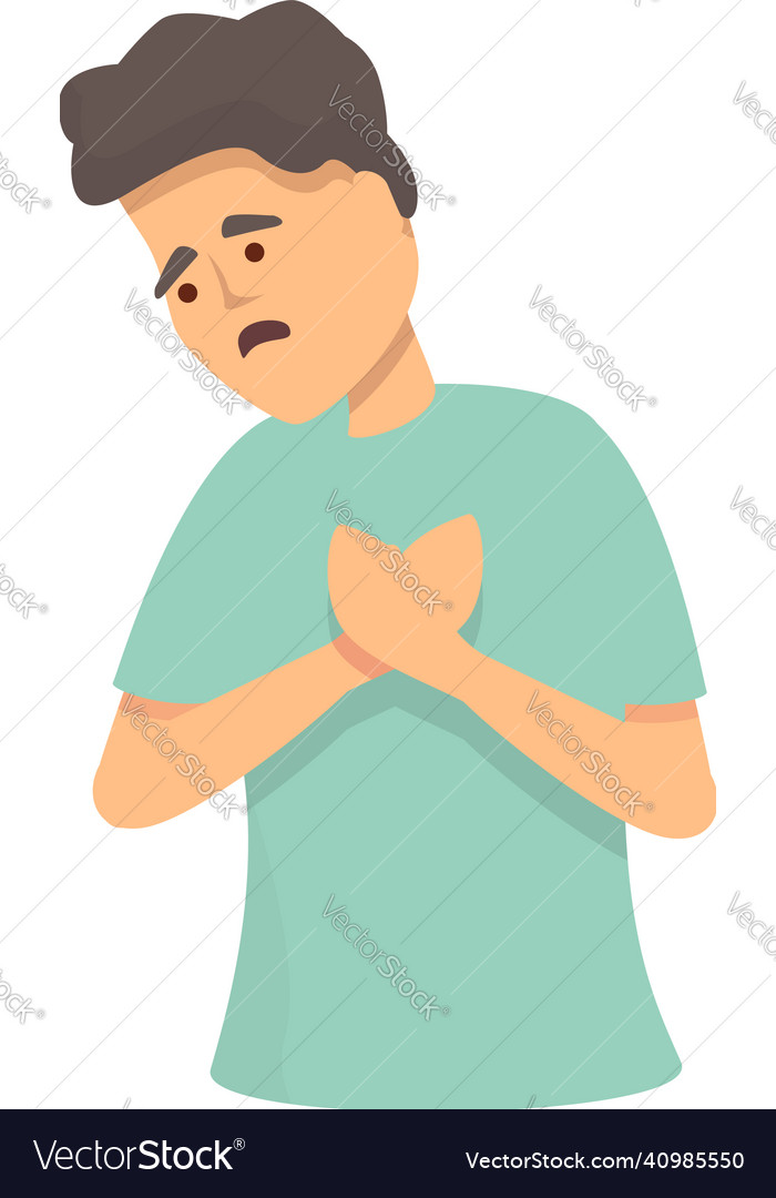 Heart pain icon cartoon panic attack Royalty Free Vector