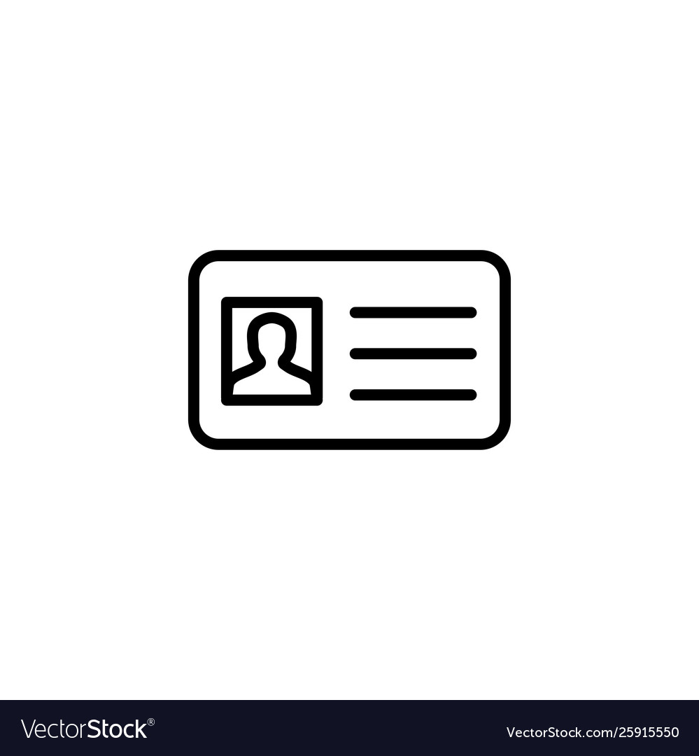 Id card line icon in flat style for app ui