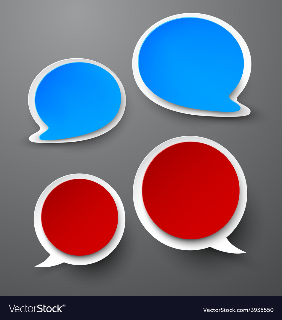 Paper set of rounded speech bubble Royalty Free Vector Image