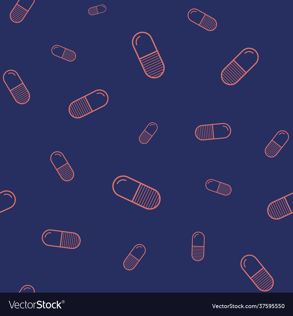 Seamless pattern with red color pills tablets vector image Seamless pattern with red color pills tablets