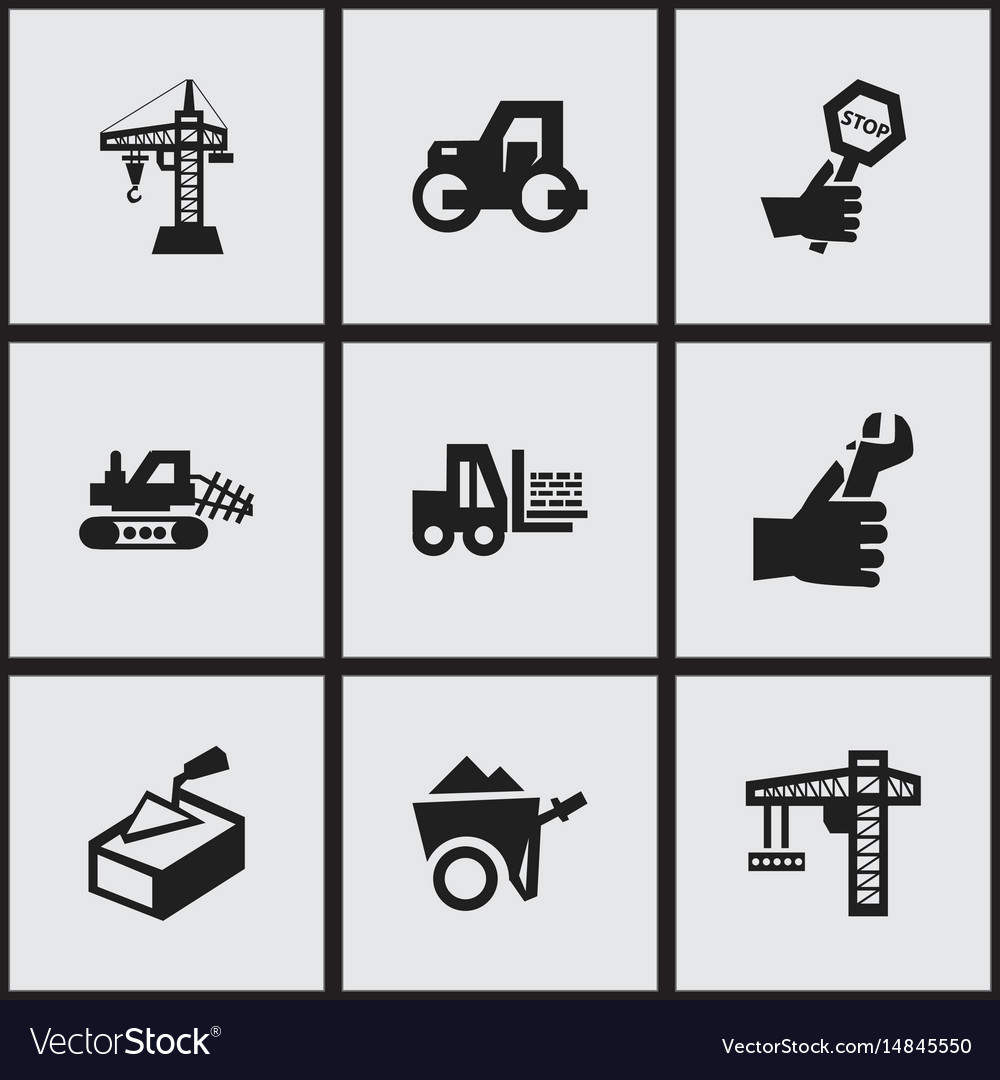 Set of 9 editable structure icons includes