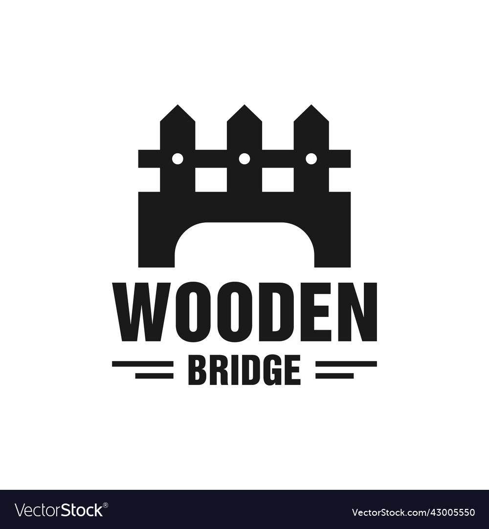 Wooden bridge construction logo design