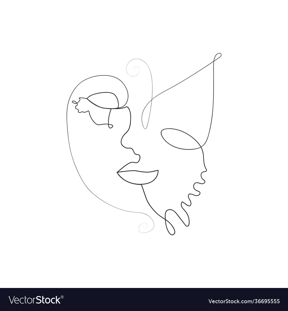One line face drawing cheap