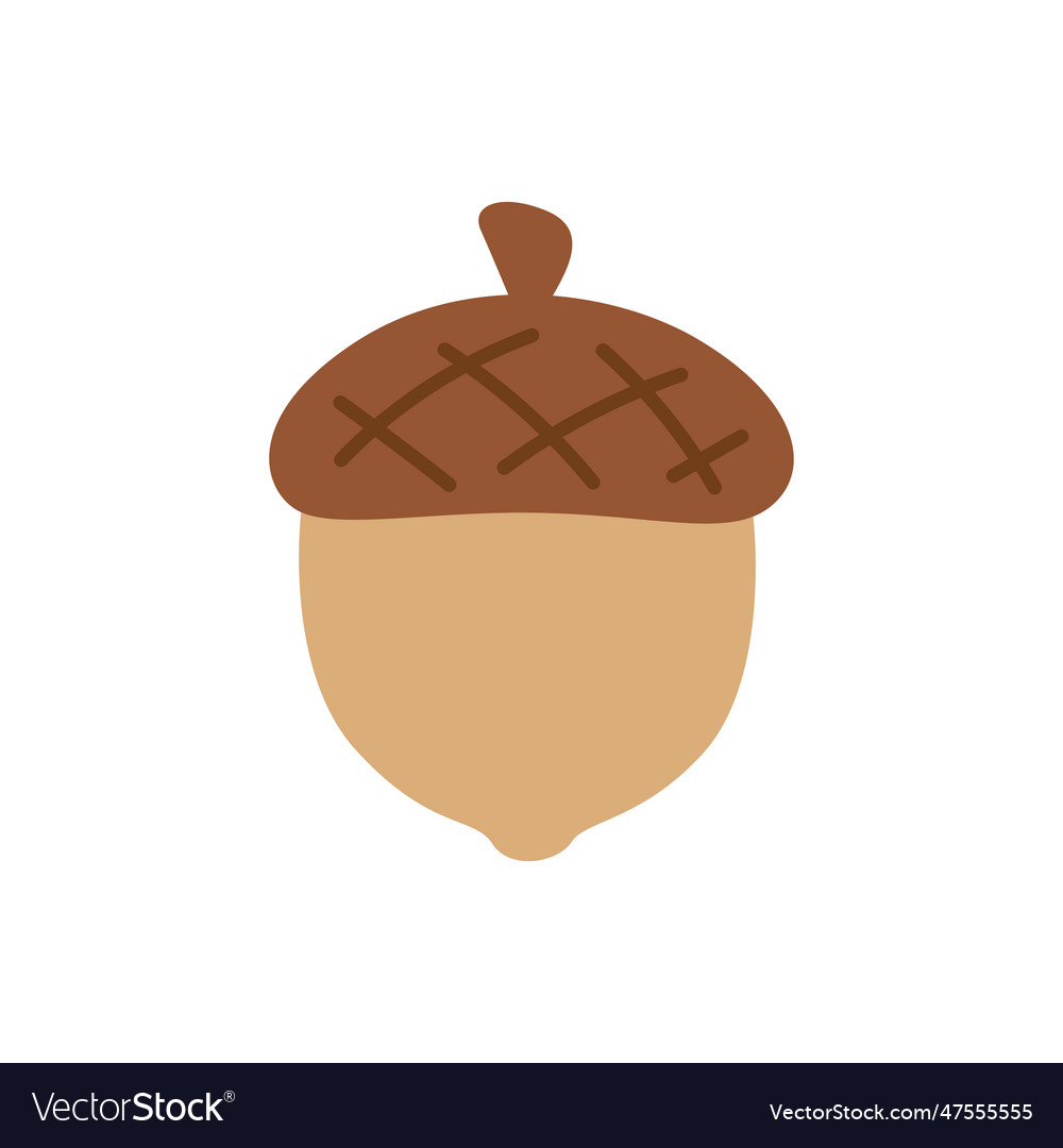 Acorn icon logo simple flat minimal style Vector Image