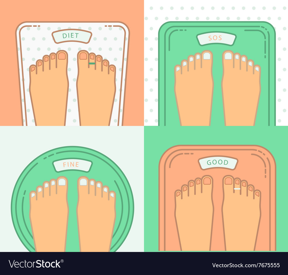 Bathroom scales with legs overweight banner design