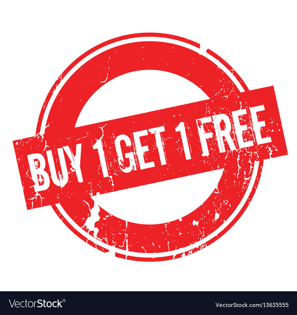 Buy 1 Get 1 Free Rubber Stamp Royalty Free Vector Image