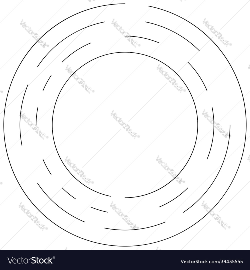 Circular concentric segmented circles rings vector image Circular concentric segmented circles rings