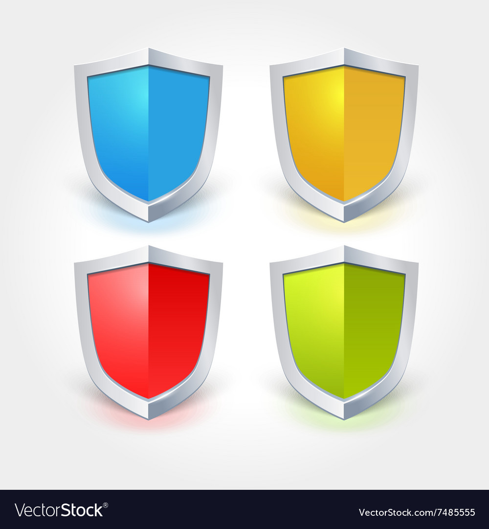 Colorful shield icons Royalty Free Vector Image