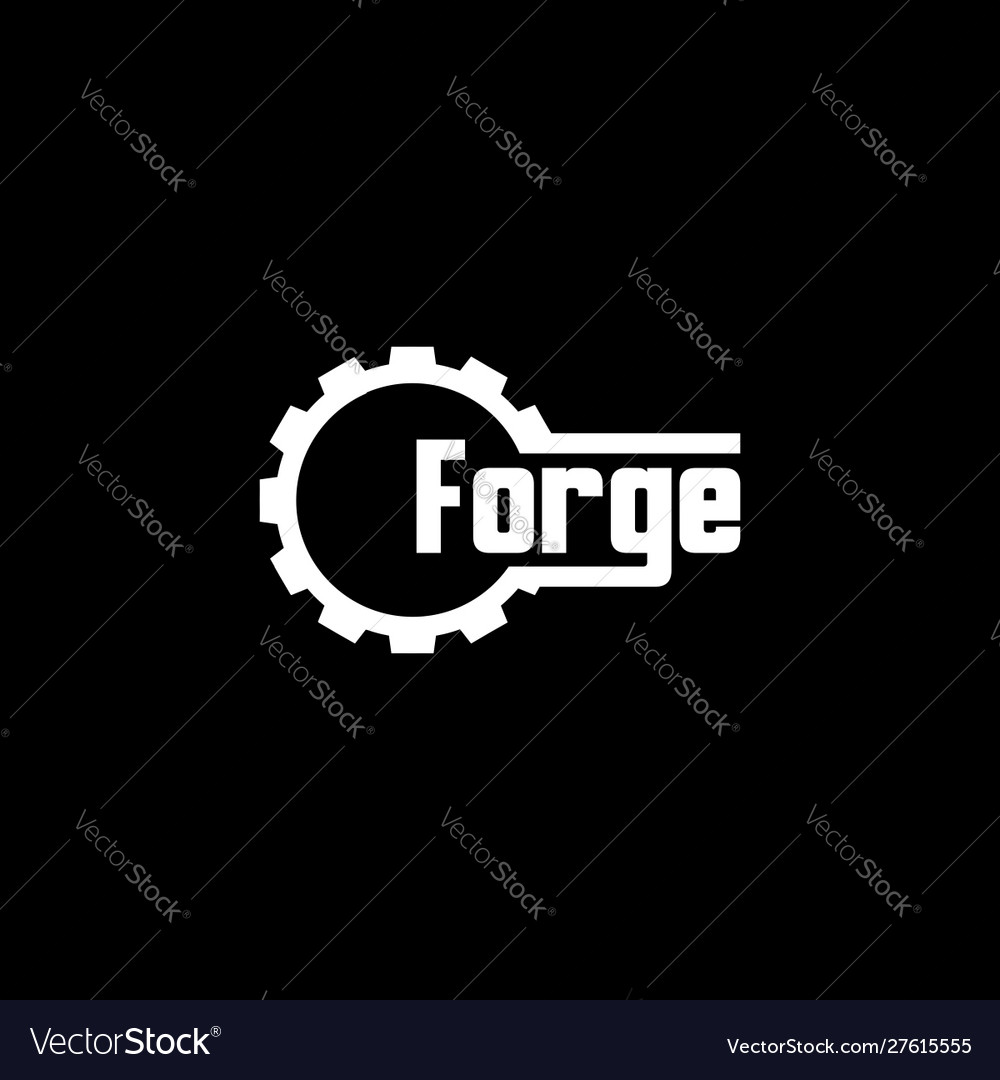 Forge Logo Template With Gear Emblem Royalty Free Vector