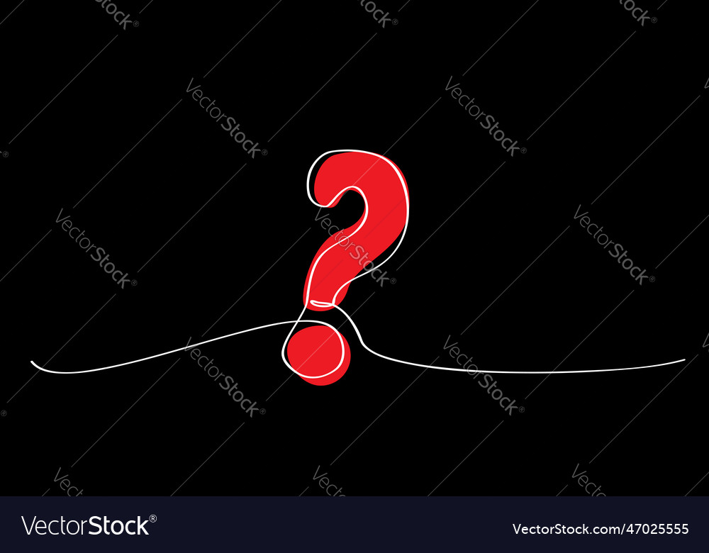 Question mark single or continuous line with copy