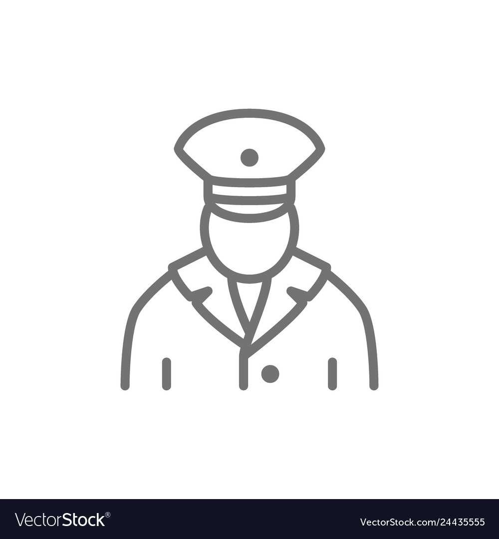 Railway Worker Train Conductor Subway Line Icon Vector Image