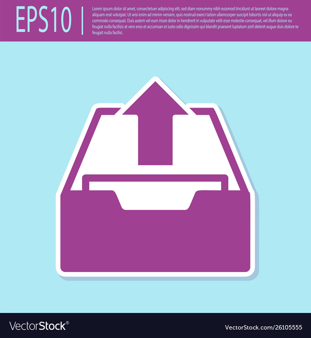Retro purple upload inbox icon isolated vector image Retro purple upload inbox icon isolated