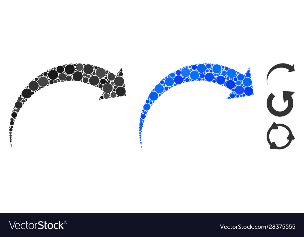 Rotate cw composition icon round dots vector image Rotate cw composition icon round dots