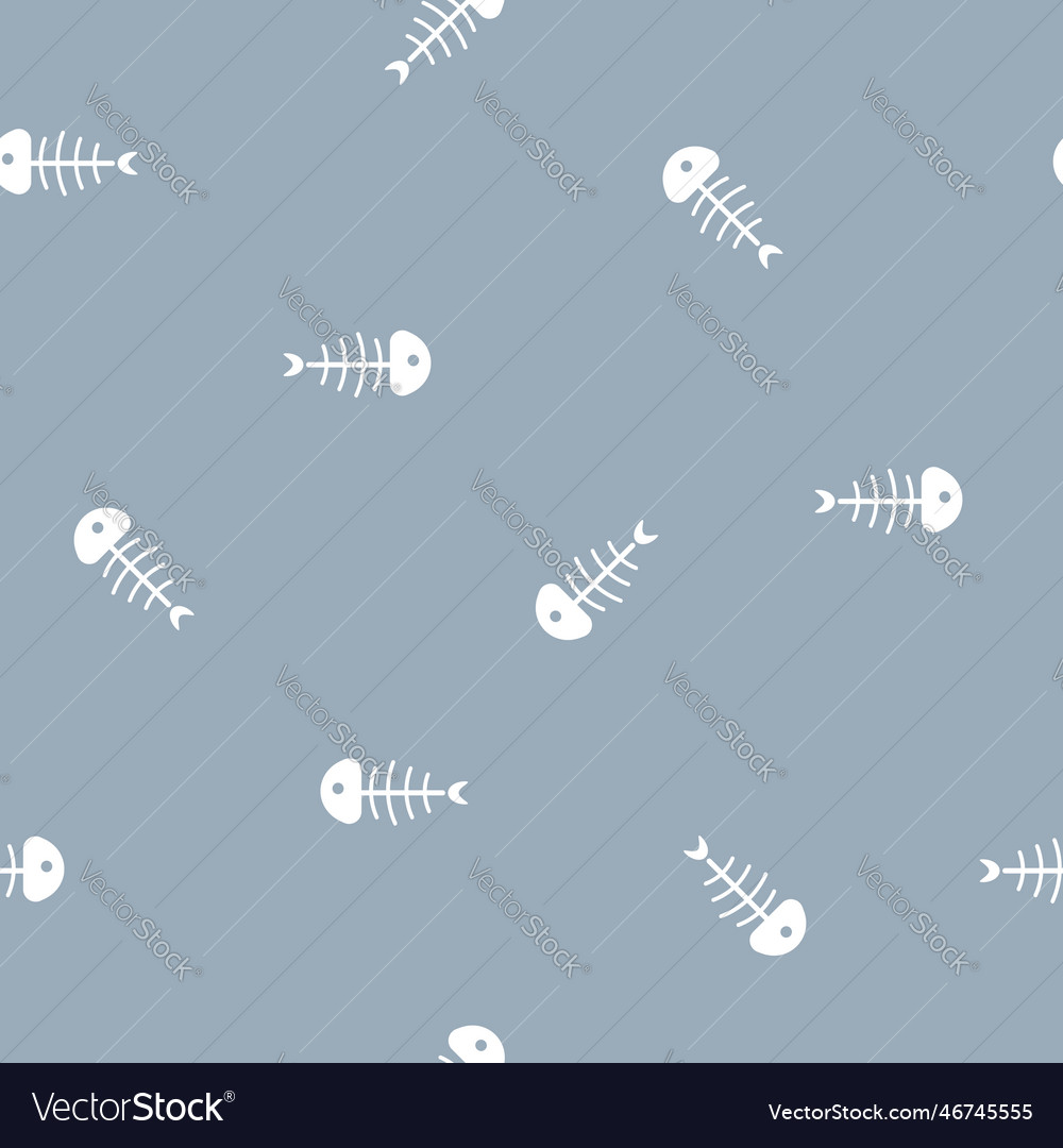Seamless fish bone repeat pattern background vector image Seamless fish bone repeat pattern background