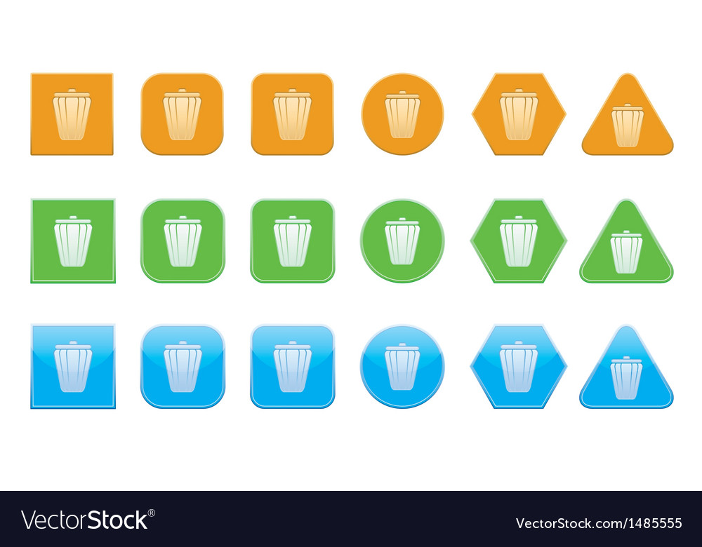 set of trash icons royalty free vector image vectorstock