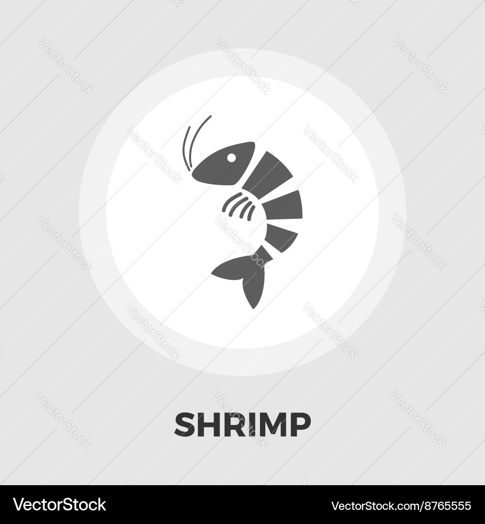 Shrimp icon flat Royalty Free Vector Image - VectorStock