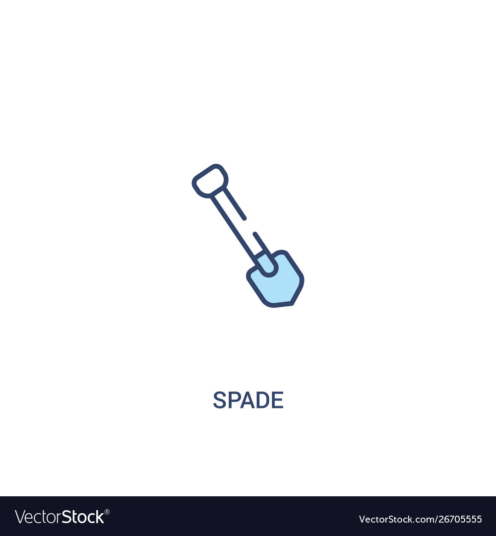 Spade concept 2 colored icon simple line element vector image Spade concept 2 colored icon simple line element