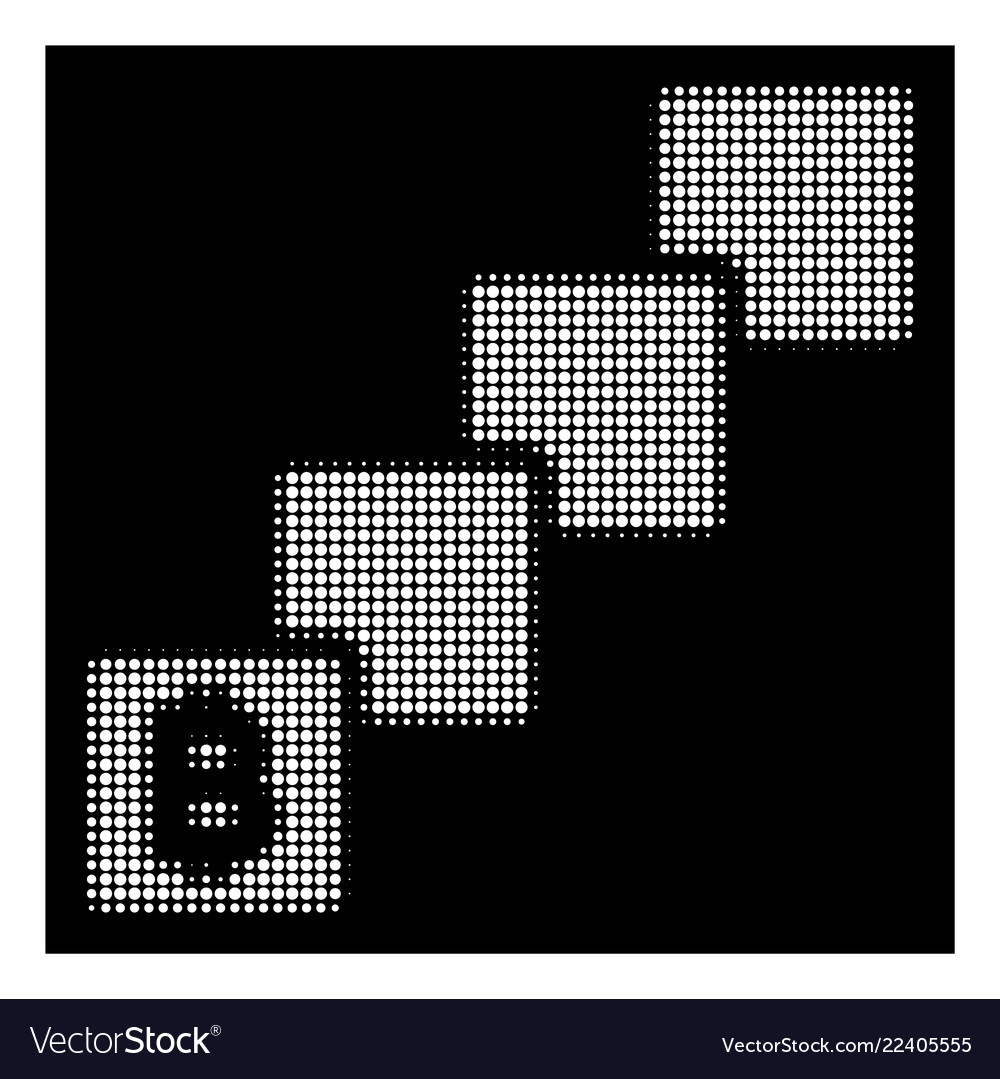 White halftone bitcoin blockchain icon vector image White halftone bitcoin blockchain icon