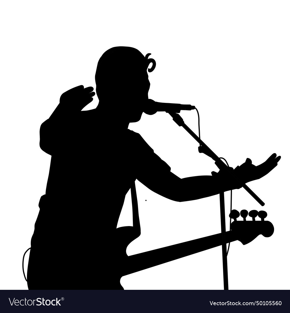 Black color of a singers silhouette Royalty Free Vector