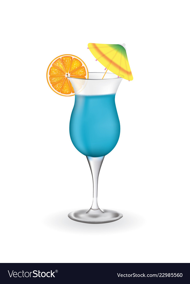 Blue cocktail glass