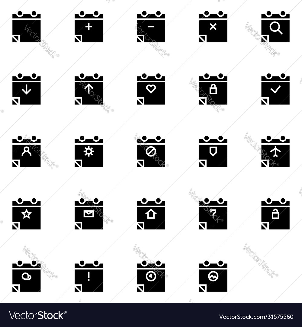 Calendar icon set include