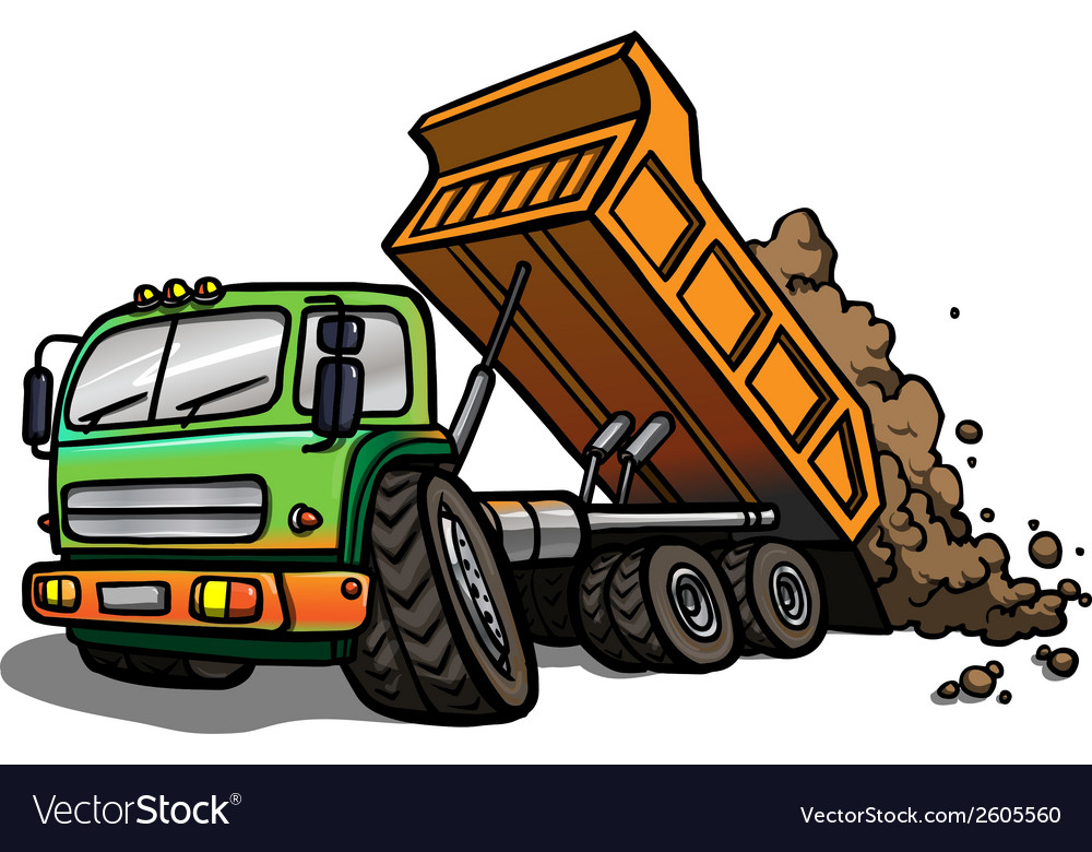 Cartoon tipper truck isolated Royalty Free Vector Image