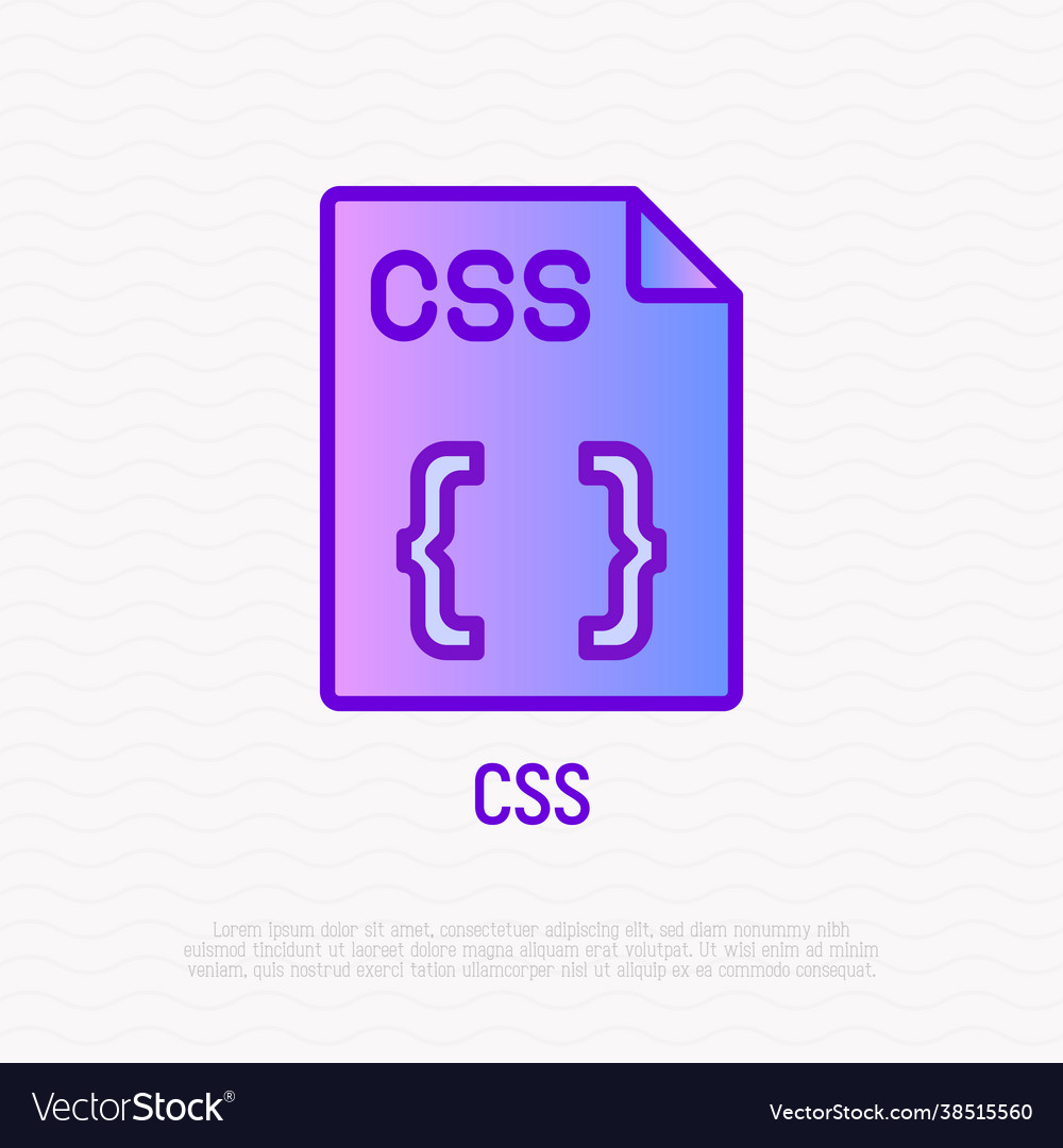 Css file format thin line icon modern