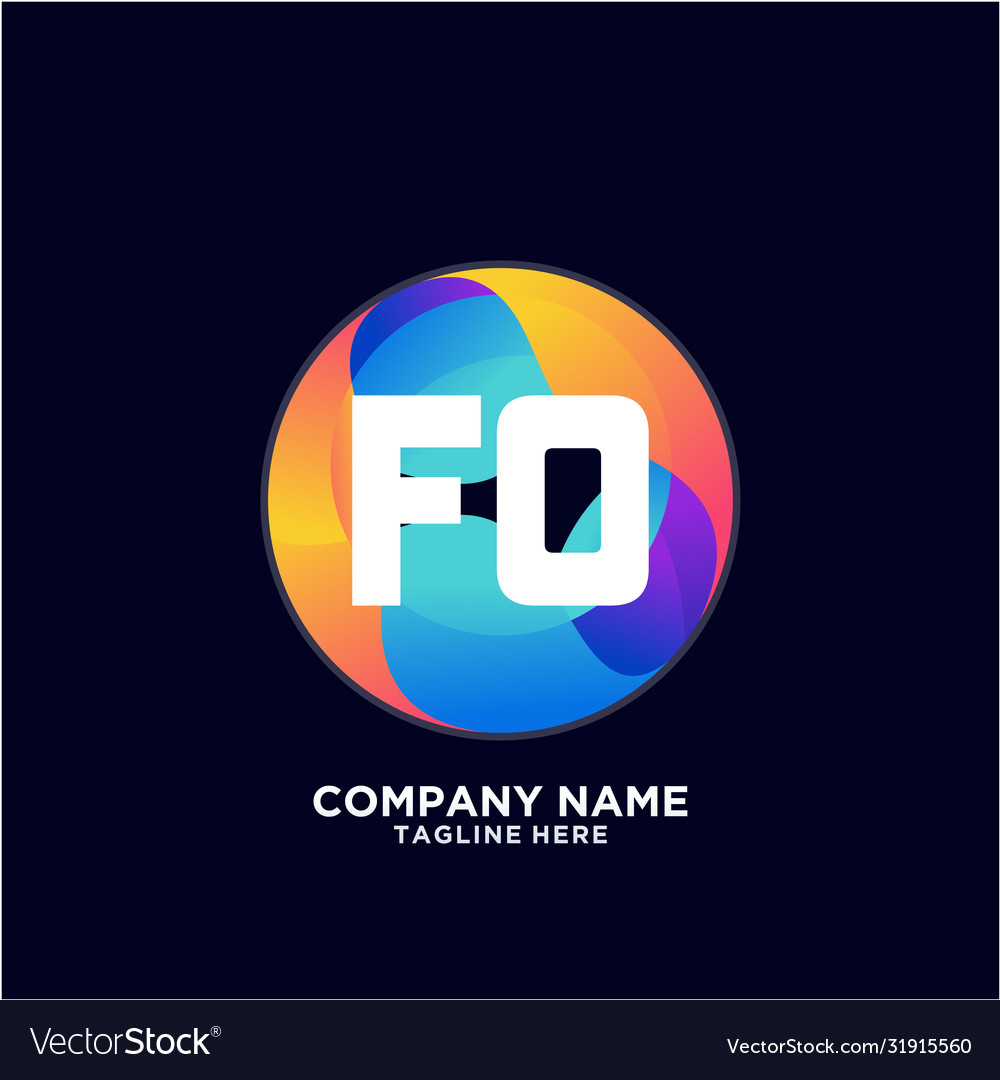 Fo initial logo with colorful circle template