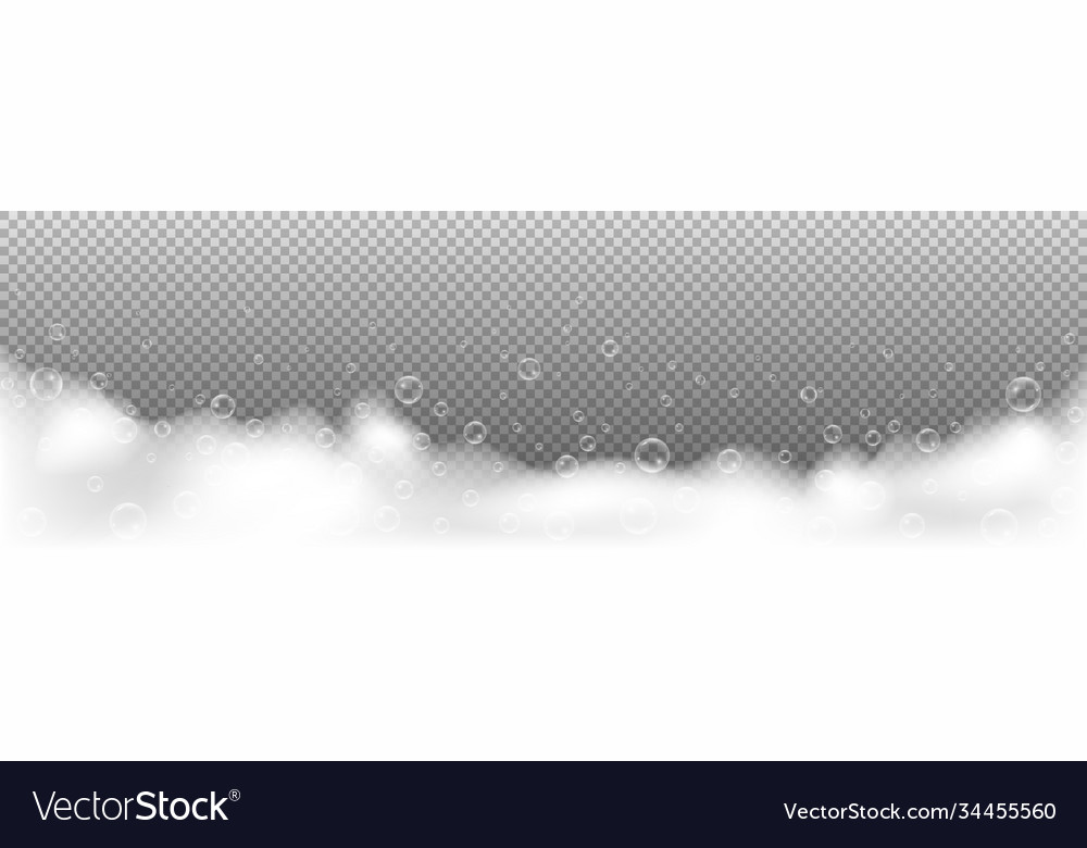 Foam bubbles isolated on transparent backdrop vector image Foam bubbles isolated on transparent backdrop
