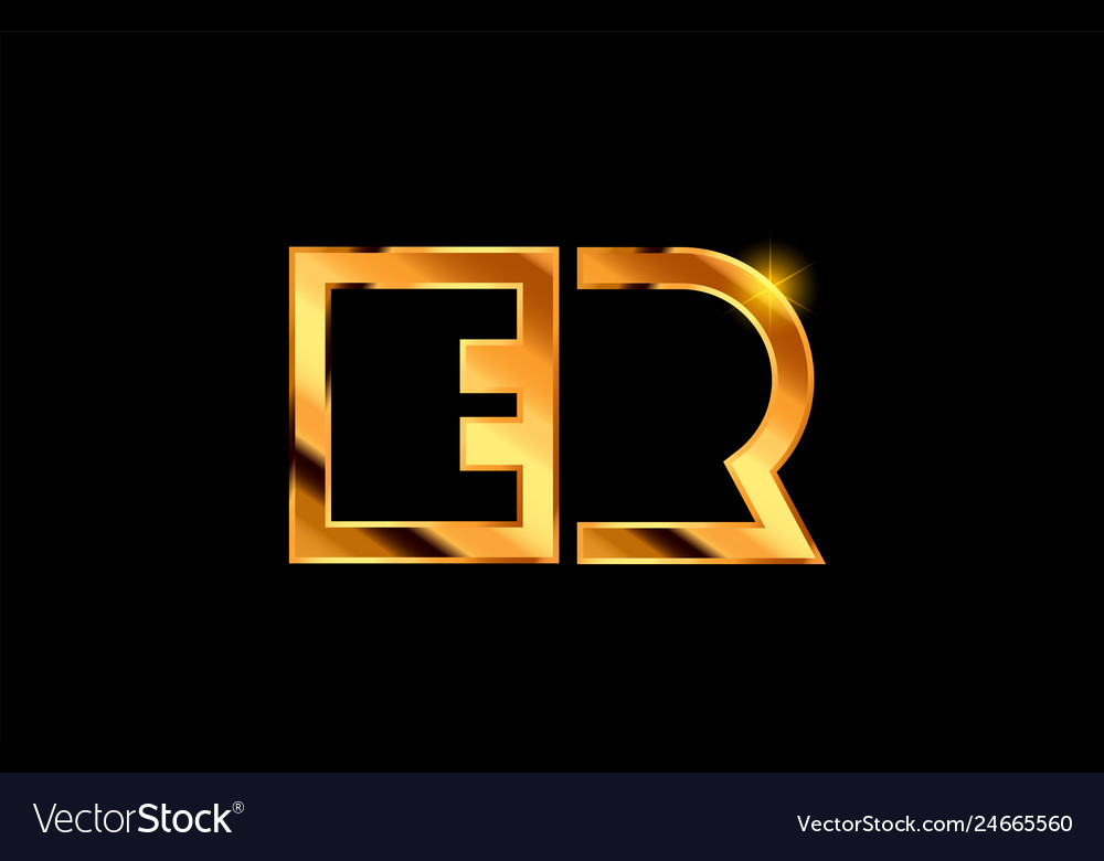 Gold golden metal alphabet letter logo