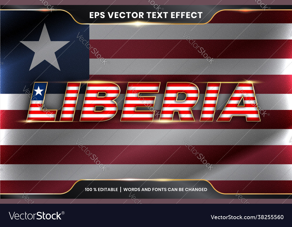 Liberia mit nationaler Flagge bearbeitbar vector image Liberia mit nationaler Flagge bearbeitbar