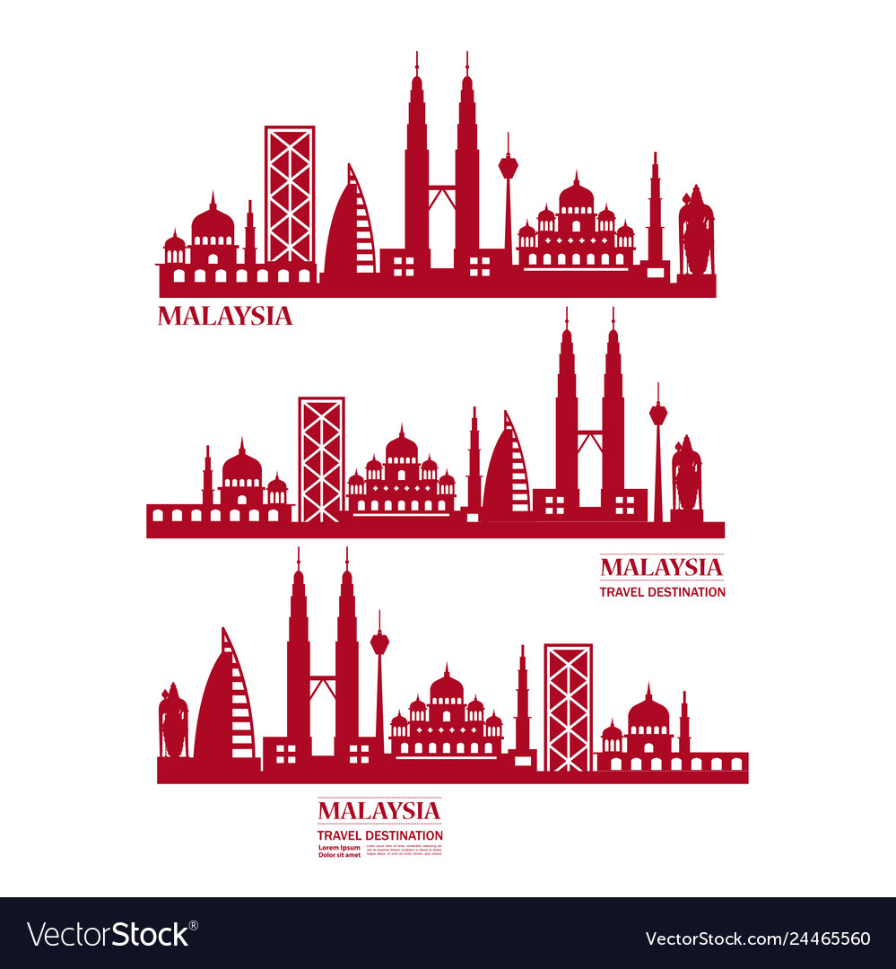 Malaysia Travel Destination Royalty Free Vector Image Malaysia Travel Destination Royalty Free Vector Image