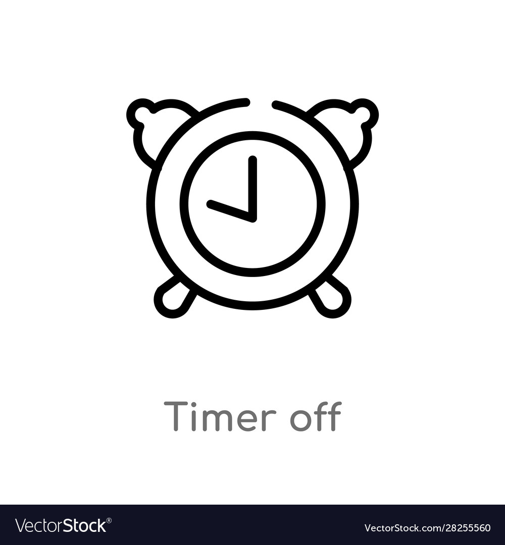 Outline timer off icon isolated black simple line