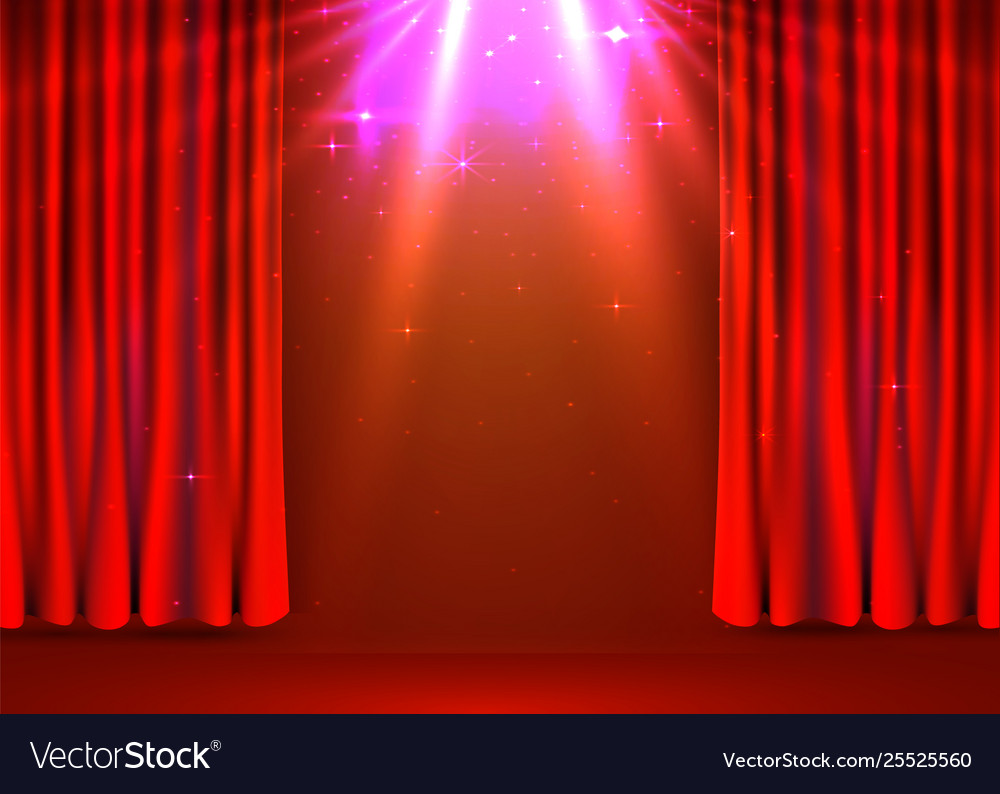 Red Velvet Curtains Background Show Stage Or Vector Image