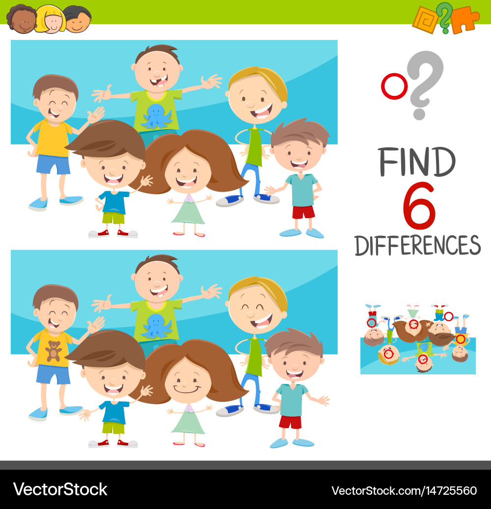 Custom Differences Image Spot differences with kids Royalty Free Vector Image