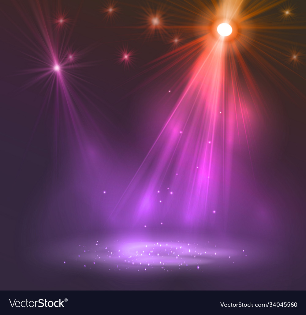 Stage Spotlight with Smoke and Lights