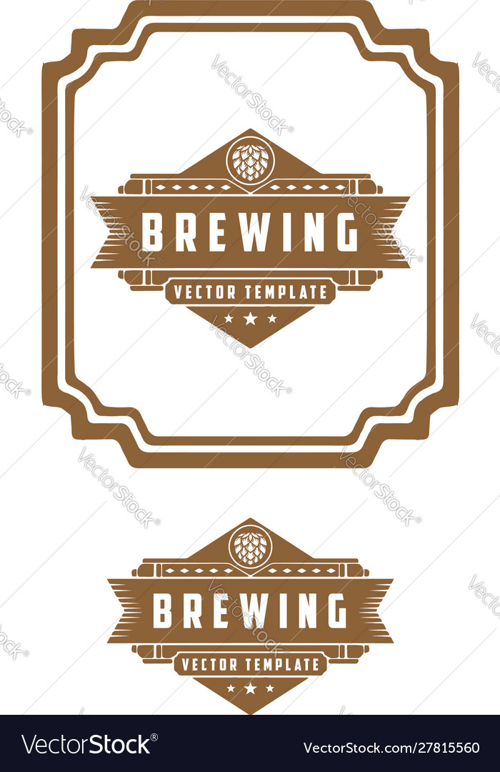 Vintage Retro-Stil Bier oder Brau Logo Design v vector image Vintage Retro-Stil Bier oder Brau Logo Design v