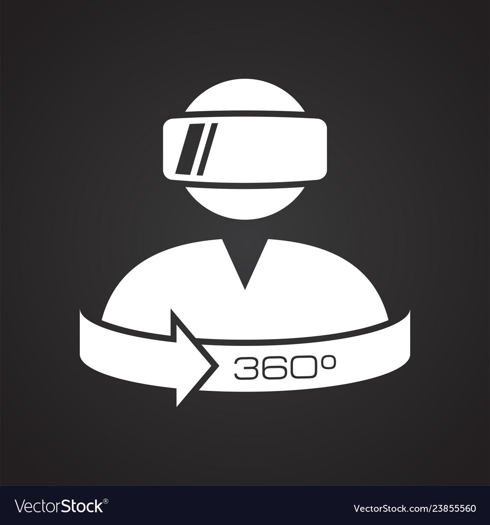 Virtual reality googles icon on black background Vector Image