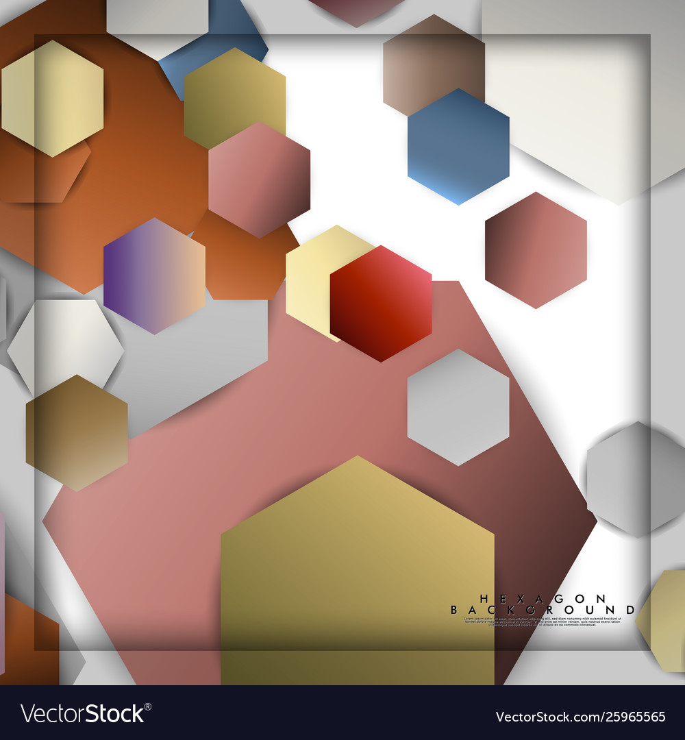 Abstract hexagon background with color stone vector image Abstract hexagon background with color stone