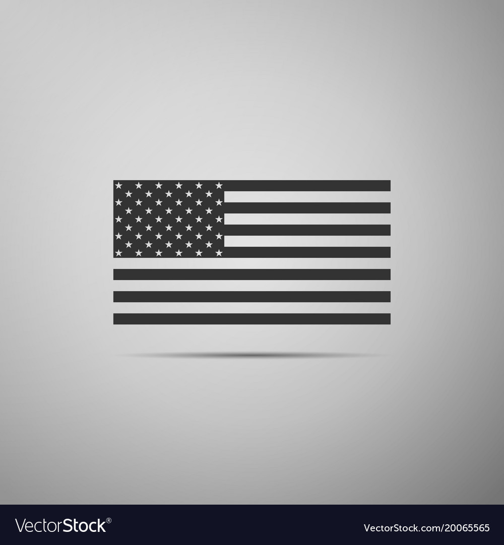 American flag icon on grey background flag of usa Vector Image