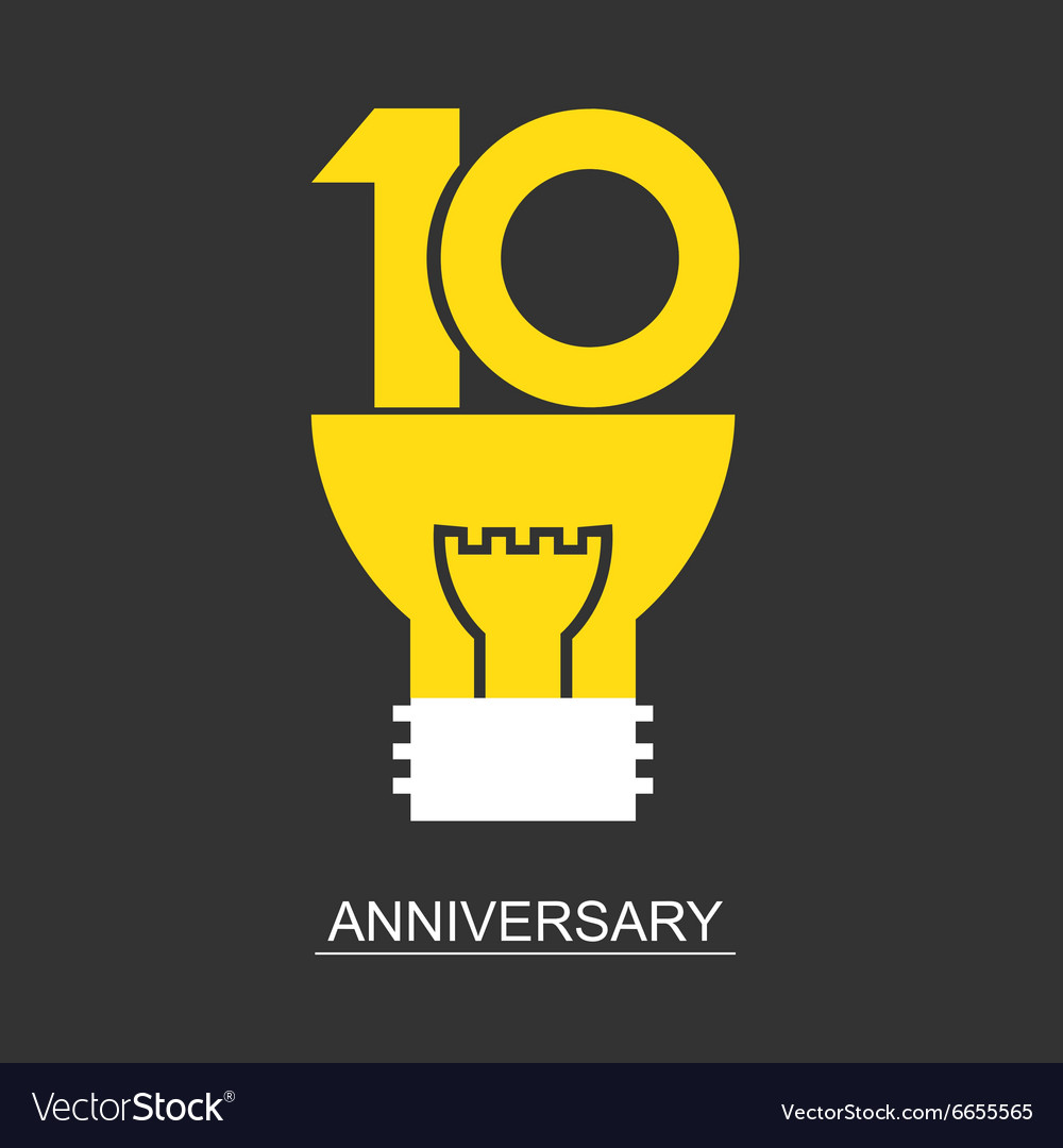 Anniversary icon with abstract elements