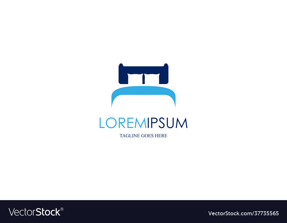 Bedroom furniture design mattress logotype Vector Image