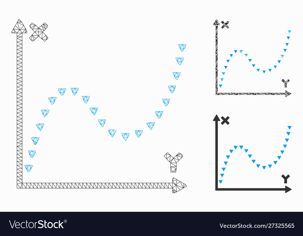 Dotted function graph mesh 2d model vector image Dotted function graph mesh 2d model