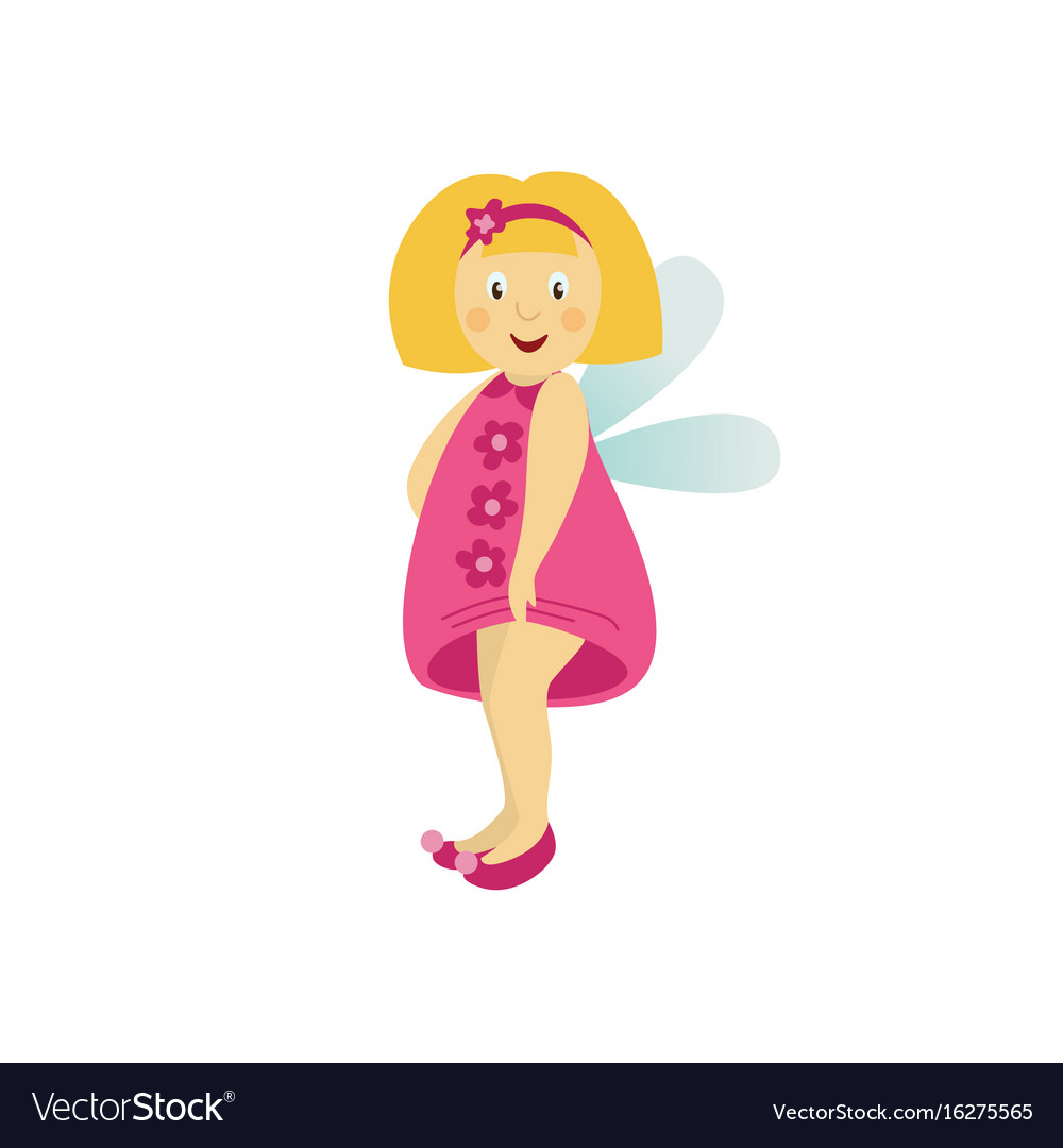 Fairy cute girl set isolated