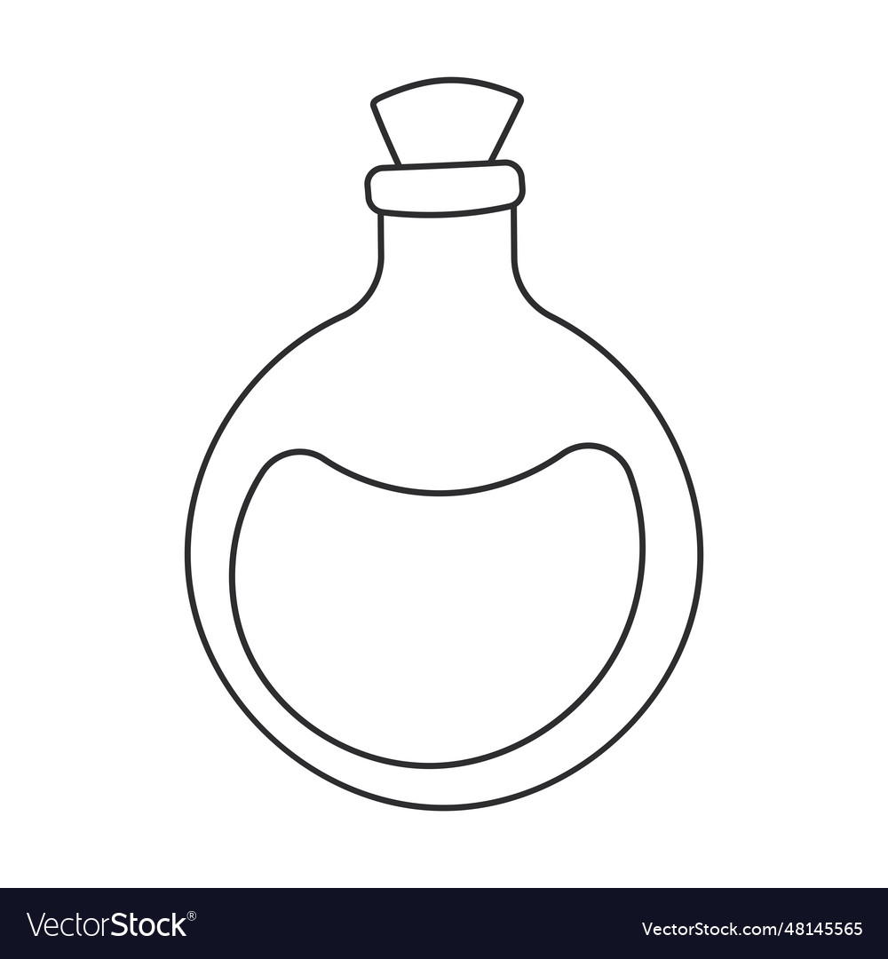 Flask potion perfume jar line icon element vector image Flask potion perfume jar line icon element