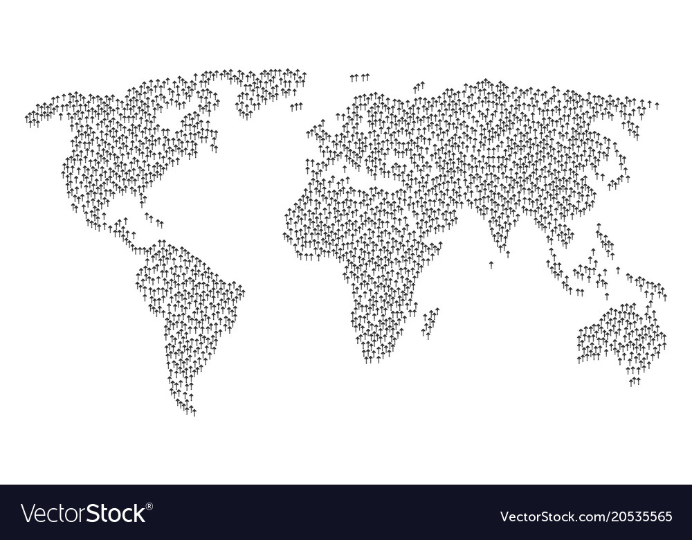 Global map pattern of dotted arrow items