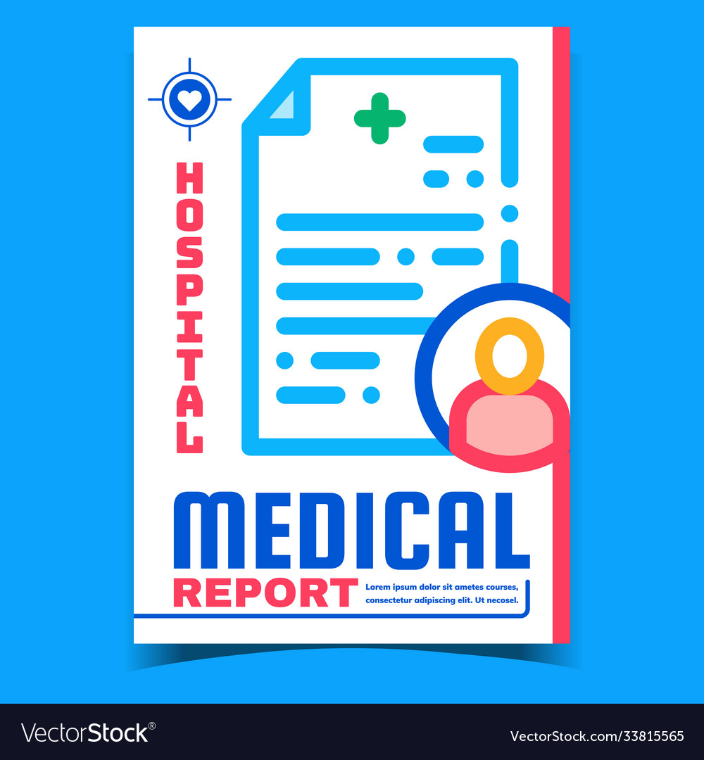 Hospital medical report advertising banner