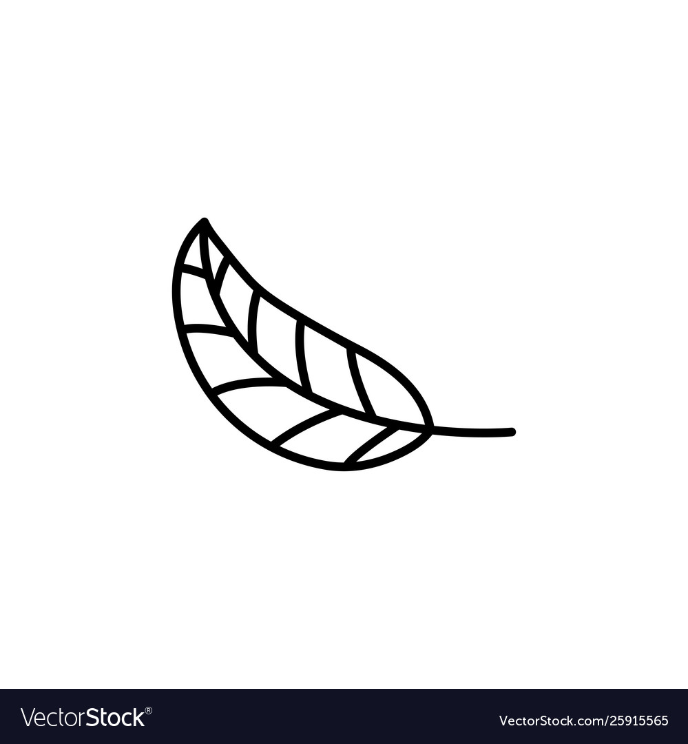Leaf line icon in flat style for app ui websites vector image Leaf line icon in flat style for app ui websites